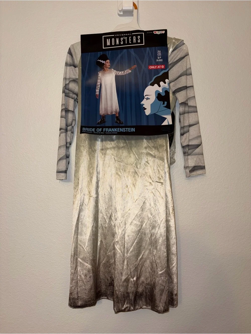 NWT Universal Monsters Bride of Frankenstein Costume Girls Size 4-6X Halloween